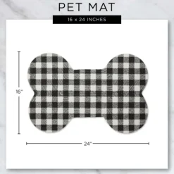 Kirkland's Home Gray Woof Bone Pet Bowl Mat- Kitchen & Floor Mats
