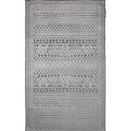 Kirkland's Home Gray Zig-Zag Ezra Indoor/Outdoor Area Rug, 4X7- Outdoor Rugs