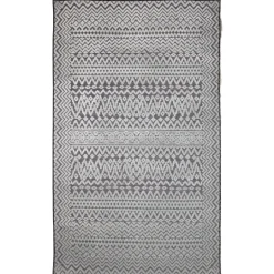 Kirkland's Home Gray Zig-Zag Ezra Indoor/Outdoor Area Rug, 6X9- Outdoor Rugs