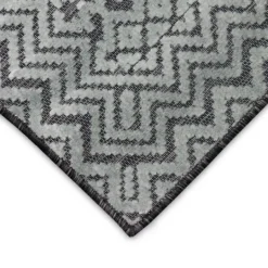Kirkland's Home Gray Zig-Zag Ezra Indoor/Outdoor Area Rug, 6X9- Outdoor Rugs