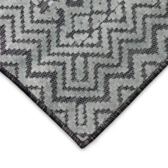 Kirkland's Home Gray Zig-Zag Ezra Indoor/Outdoor Area Rug, 6X9- Outdoor Rugs
