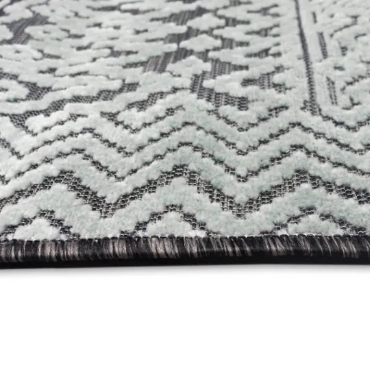 Kirkland's Home Gray Zig-Zag Ezra Indoor/Outdoor Area Rug, 6X9- Outdoor Rugs