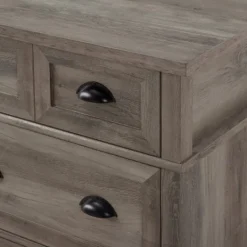 Kirkland's Home Graywash Wood Cup Handle Dresser- Dressers & Chests