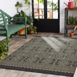 Kirkland's Home Greek Key Sun Shower Outdoor Area Rug, 5X8- Outdoor Rugs