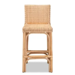 Kirkland's Home Greek Natural Rat Woven Counter Stool- Bar Stools & Counter Height Stools