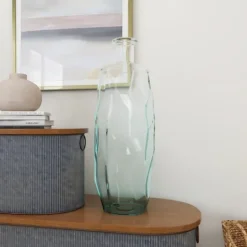 Kirkland's Home Green And Blue Clear Glass Vase, 29 In.- Vases