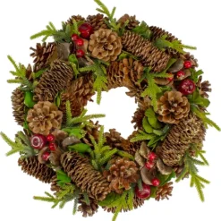 Kirkland's Home Green And Brown Pinecone Mini Wreath- Wreaths
