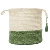 Kirkland's Home Green And Cream Woven Basket With Tassel, 19 In.- Baskets & Boxes