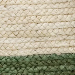 Kirkland's Home Green And Cream Woven Basket With Tassel, 17 In.- Baskets & Boxes