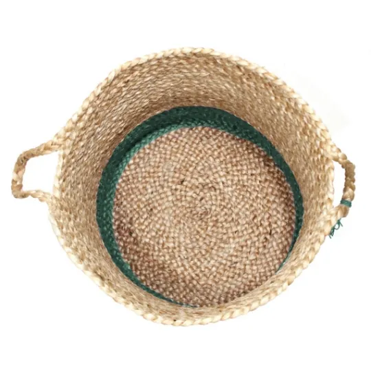 Kirkland's Home Green And Tan Woven Basket With Tassel, 19 In.- Baskets & Boxes