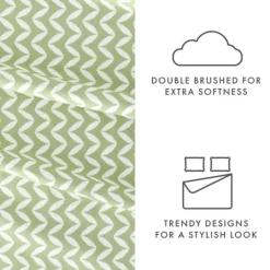 Kirkland's Home Green And White Chevron 3-Pc. Twin Sheet Set- Bed Sheets