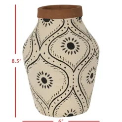 Kirkland's Home Green And White Floral Terracotta Vase- Vases