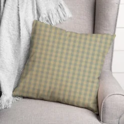 Kirkland's Home Green And Yellow Plaid Pillow- Pillows