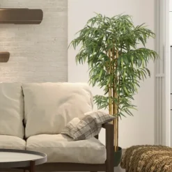 Kirkland's Home Green Bamboo Tree In Black Planter- Trees & Topiaries