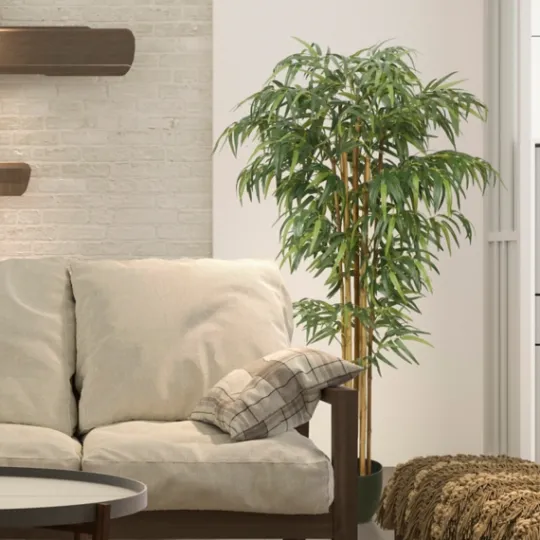 Kirkland's Home Green Bamboo Tree In Black Planter- Trees & Topiaries