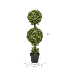 Kirkland's Home Green Double Ball Boxwood Potted Topiary- Trees & Topiaries