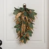 Kirkland's Home Green Eucalyptus And Heather Wheat Teardrop Swag- Wreaths