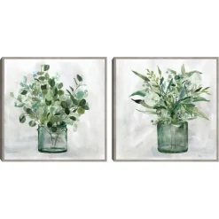 Kirkland's Home Green Garden 2-Pc. Framed Canvas Art Print Set- Canvas Art