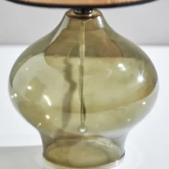 Kirkland's Home Green Glass And Rat Shade Table Lamp, 23 In.- Table Lamps