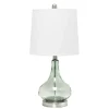 Kirkland's Home Green Glass Ripple Table Lamp- Table Lamps