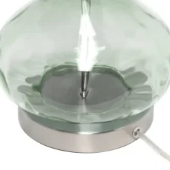Kirkland's Home Green Glass Ripple Table Lamp- Table Lamps