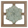 Kirkland's Home Green Metal Flower Wood Frame Wall Sculpture- Wall Plaques