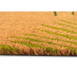 Kirkland's Home Green Palm Fronds Welcome Coir Doormat- Doormats