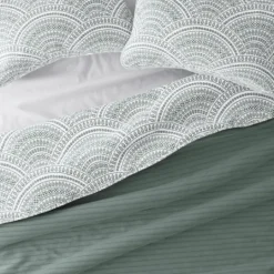 Kirkland's Home Green Scalloped Reversible 3-Pc. King Quilt Set- Quilts