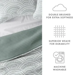 Kirkland's Home Green Scalloped Reversible 3-Pc. King Quilt Set- Quilts