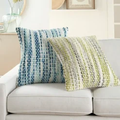 Kirkland's Home Green Space Dye Woven Pillow- Pillows