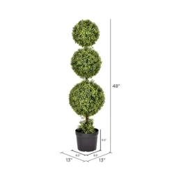 Kirkland's Home Green Triple Ball Boxwood Potted Topiary, 4 Ft.- Trees & Topiaries