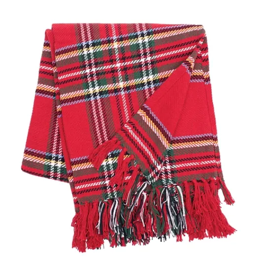 Kirkland's Home Green Yellow Christmas Throw Blanket- Blankets & Throws