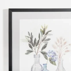 Kirkland's Home Greenery In Blue Glass Vase Framed Art Print- Framed Art