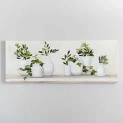 Kirkland's Home Greenery In Bottle Vases Canvas Art Print- Canvas Art