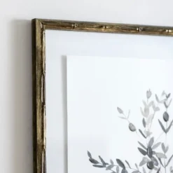 Kirkland's Home Greige Leaves Ii Bamboo Frame Art Print- Framed Art