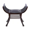 Kirkland's Home Grommet Leather And Mahogany Ottoman- Benches & Ottomans