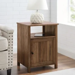 Kirkland's Home Grooved Door Barnwood Side Table- Accent & End Tables