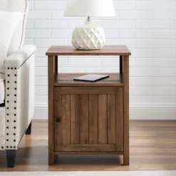 Kirkland's Home Grooved Door Barnwood Side Table- Accent & End Tables