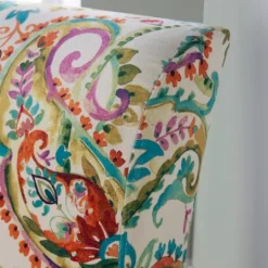 Kirkland's Home Hailey Bright Paisley Curved Back Slipper Chair- Accent Chairs
