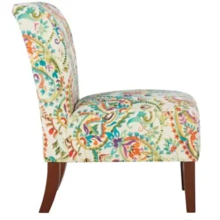 Kirkland's Home Hailey Bright Paisley Curved Back Slipper Chair- Accent Chairs
