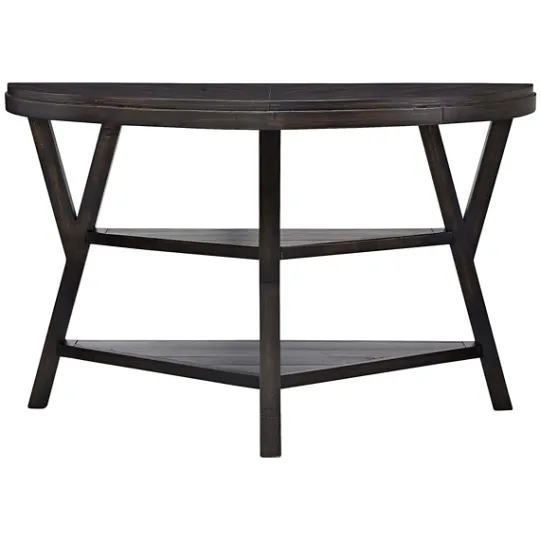 Kirkland's Home Half Round Wood Flared Base Console Table- Console Tables