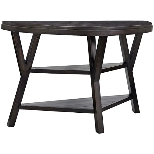 Kirkland's Home Half Round Wood Flared Base Console Table- Console Tables