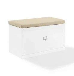 Kirkland's Home Halie Modern Upholstered Storage Bench- Entryway Furniture
