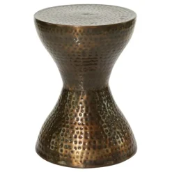 Kirkland's Home Hammered Bronze Iron Hourglass Accent Table- Accent & End Tables