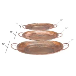 Kirkland's Home Hammered Copper 3-Pc. Iridescent Tray Set- Decorative Trays