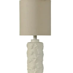 Kirkland's Home Hand Carved White Seashell Table Lamp- Table Lamps