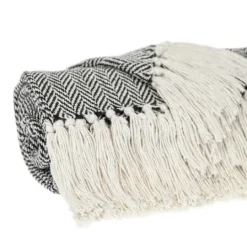 Kirkland's Home Hand Loomed Herringbone Throw- Blankets & Throws