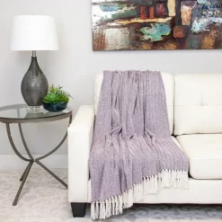 Kirkland's Home Hand Loomed Herringbone Throw- Blankets & Throws