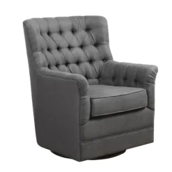 Kirkland's Home Hand-Tufted Swivel Glider Accent Chair- Accent Chairs