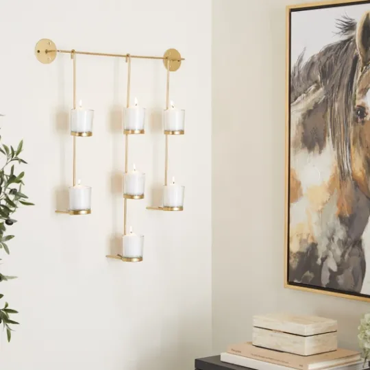 Kirkland's Home Hanging Glass Votive Wall Plaque- Sconces